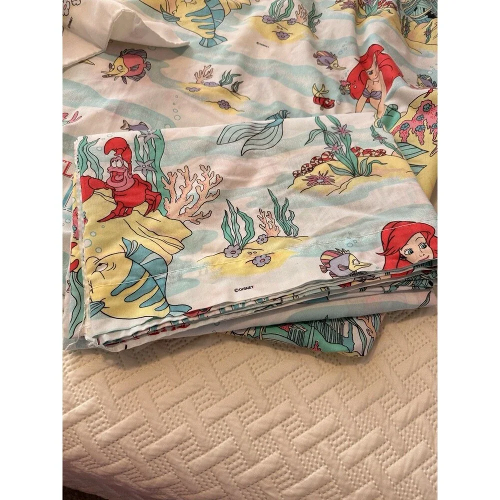 Disney The Little Mermaid Vintage Bedding Set Twin Multicolor Kids 90’s